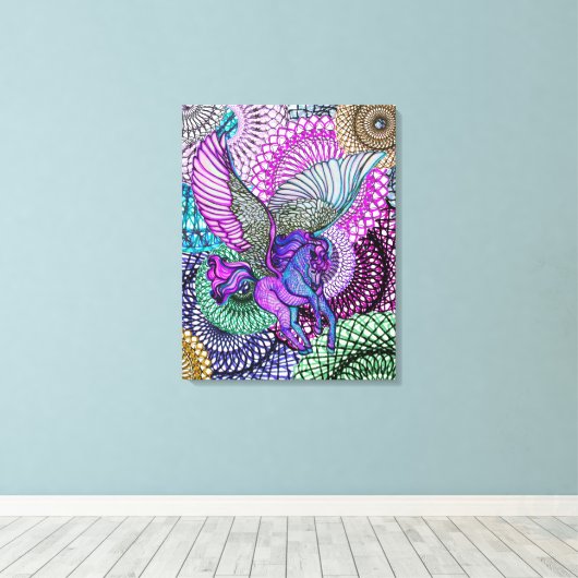 Pegasus Zuiverheid Canvas Afdruk (Insitu (Houten vloer))