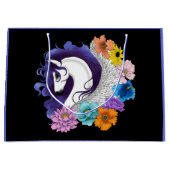Pegasus Zwart Bloemmotief Groot Cadeauzakje (Voorkant)