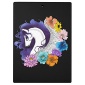 Pegasus Zwart Bloemmotief Klembord (Achterkant)