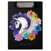 Pegasus Zwart Bloemmotief Klembord (Voorkant)