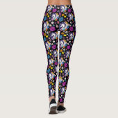 Pegasus Zwart Bloemmotief Leggings (Achterkant)
