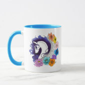 Pegasus Zwart Bloemmotief Mok (Links)