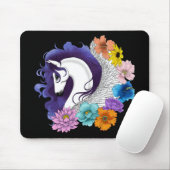 Pegasus Zwart Bloemmotief Muismat (Met muis)