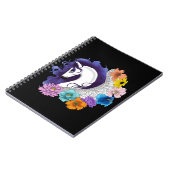 Pegasus Zwart Bloemmotief Notitieboek (Linkerzijde)