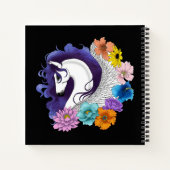 Pegasus Zwart Bloemmotief Notitieboek (Achterkant)