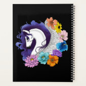 Pegasus Zwart Bloemmotief Planner (Achterkant)