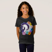 Pegasus Zwart Bloemmotief T-shirt (Voorkant volledig)