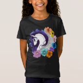 Pegasus Zwart Bloemmotief T-shirt (Voorkant)