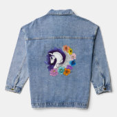 Pegasus Zwarte Bloemen Denim Jacket (Achterkant)