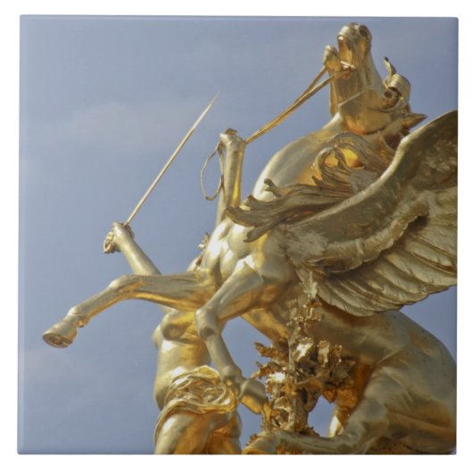 Pegasusbeeld op de Pont Alexander III brug Tegeltje (Voorkant)