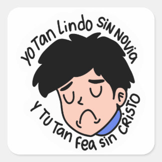 Pegatina Ádam yo tan lindo sin novia Edificaturas  Vierkante Sticker