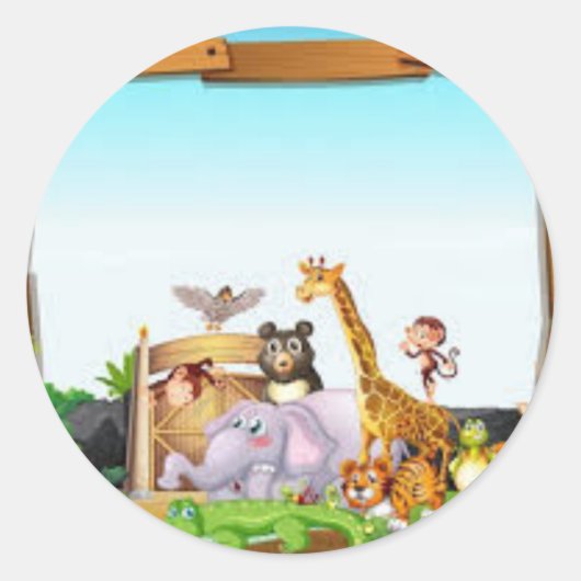 PEGATINA ANIMALES DE LA SELVA RONDE STICKER (Voorkant)