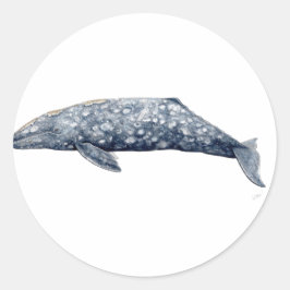 Pegatina ballena gris ronde sticker