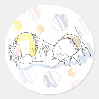 Pegatina bebé dormido ronde sticker