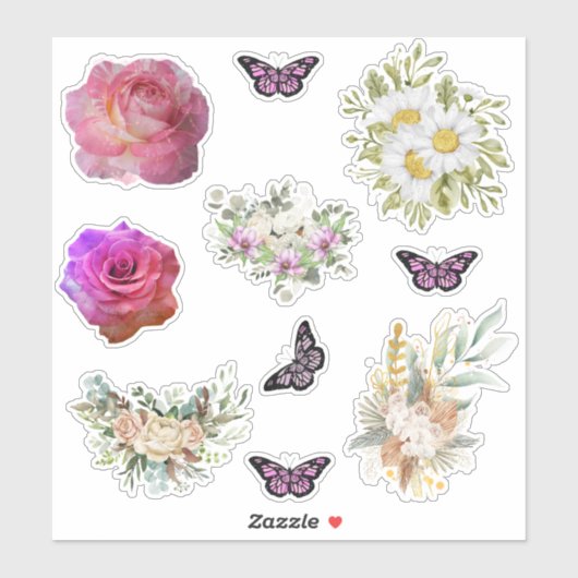 Pegatina Chic fresh bridal wonderful flowers foli Sticker (Vel)