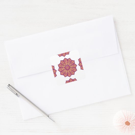 Pegatina con diseño de mandala vierkante sticker (Envelop)