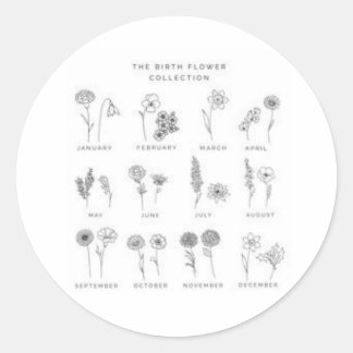 pegatina con la flor de cada mes ronde sticker
