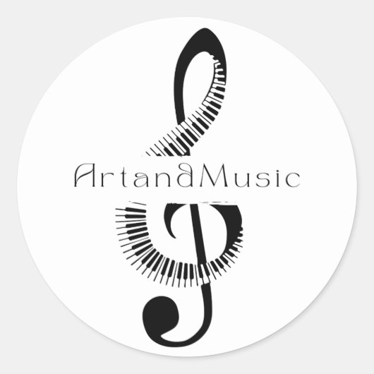 Pegatina De Clave de sol Ronde Sticker (Voorkant)