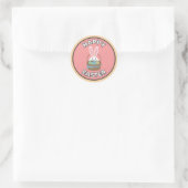 Pegatina de felices pascuas con canasto y conejo ronde sticker (Tas)