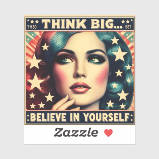 Pegatina de una Hrmosa Mujer Estilo Vintage  Sticker (Vel)