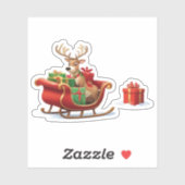 Pegatina Festive Christmas Reindeer Sticker (Vel)