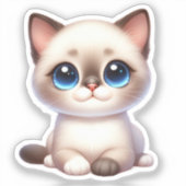 Pegatina Gatito Kawaii Adorable Sticker (Voorkant)