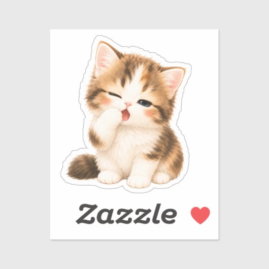 Pegatina Gatito Kawaii Adorable Sticker (Vel)