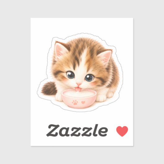 Pegatina Gatito Kawaii Adorable Sticker (Vel)