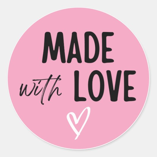 Pegatina hecha con amor ideale para pequeña empres ronde sticker (Voorkant)