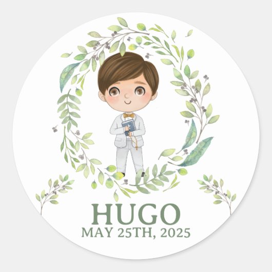 Pegatina HUGO Primera Comunión Ronde Sticker (Voorkant)