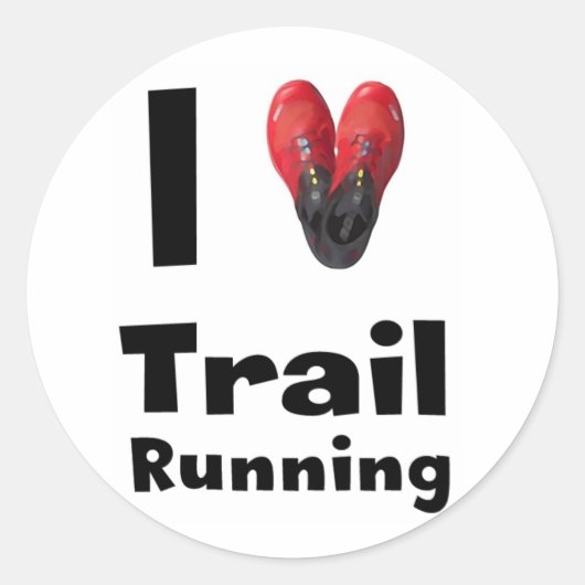 Pegatina "I love Trail Running" Ronde Sticker (Voorkant)