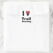 Pegatina "I love Trail Running" Vierkante Sticker (Tas)