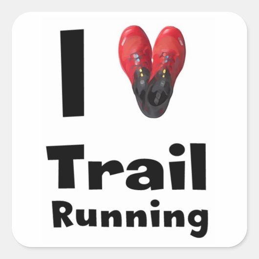 Pegatina "I love Trail Running" Vierkante Sticker (Voorkant)