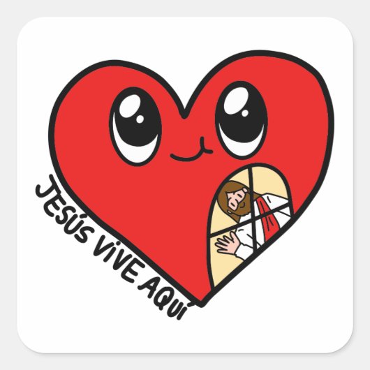 Pegatina Jesús vive aquí Edificaturas  Vierkante Sticker (Voorkant)