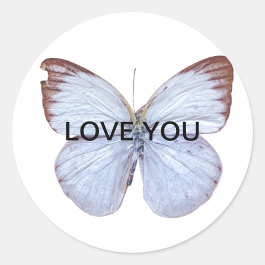 pegatina La mariposa, anuncia las flores y el amor Ronde Sticker (Voorkant)