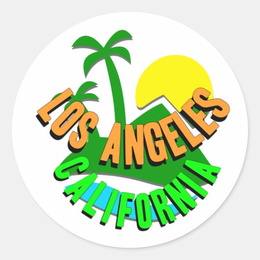 Pegatina Los Angeles California Ronde Sticker (Voorkant)