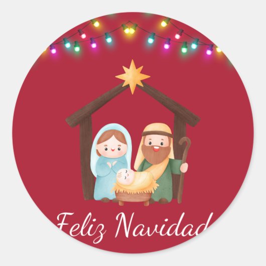 Pegatina nacimiento navidad ronde sticker (Voorkant)