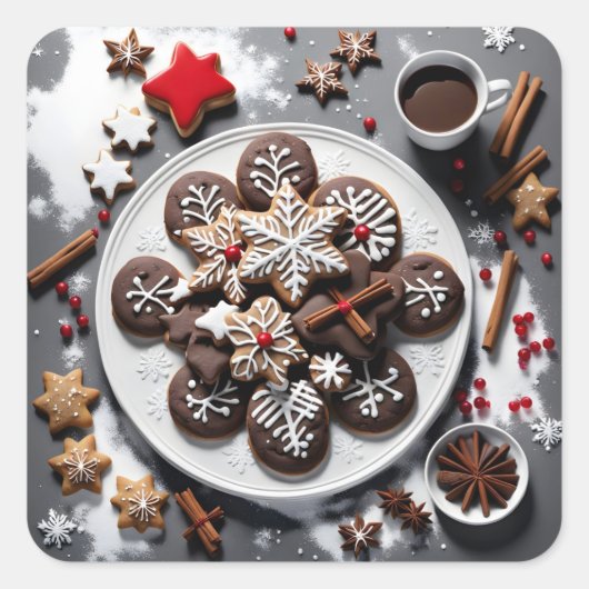 Pegatina navidad 1 - 001 vierkante sticker (Voorkant)