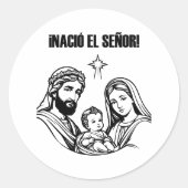 Pegatina navideña ronde sticker (Voorkant)