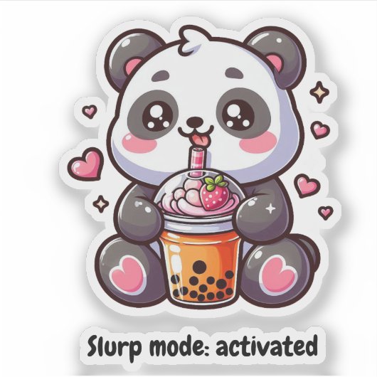 Pegatina Osito Panda Boba Tea Sticker (Voorkant)