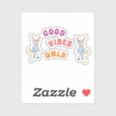 Pegatina Ovalada Cute Bunny School Name Label (Vel)