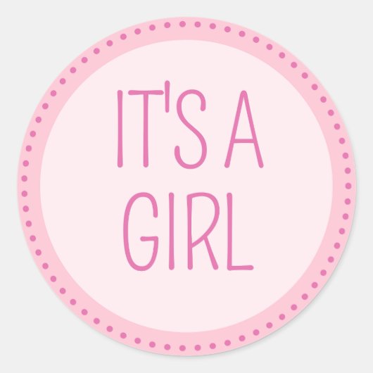 Pegatina para Baby Shower para niña Ronde Sticker (Voorkant)