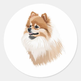 Pegatina perro Pomeranian Ronde Sticker