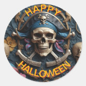 Pegatina Personalizada de Calavera Pirata Ronde Sticker (Voorkant)