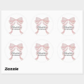 Pegatina Pink Bow Girl First Birthday Ronde Sticker (Vel)