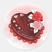 Pegatina Redonda Clásica con corazon Ronde Sticker (Voorkant)