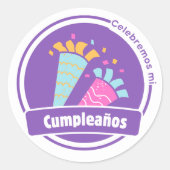 Pegatina redonda de celebracion ronde sticker (Voorkant)