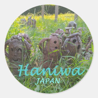 Pegatina redonda Haniwa japonés de Osaka Ronde Sticker