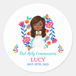 Pegatina redonda LUCY Primera Comunión Ronde Sticker