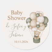 Pegatina Redonda Teddybeer Spaans Baby shower Bo Ronde Sticker (Voorkant)